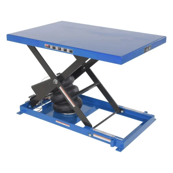 Steel Heavy-Duty Air Bag Scissor Lift Table 48 In. x 32 In. 1000 Lb. Capacity Blue