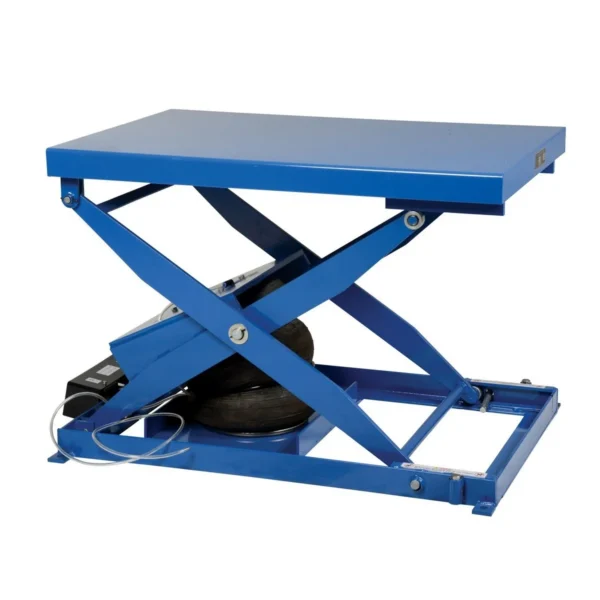 Steel Heavy-Duty Air Bag Scissor Lift Table 48 In. x 32 In. 2000 Lb. Capacity Blue