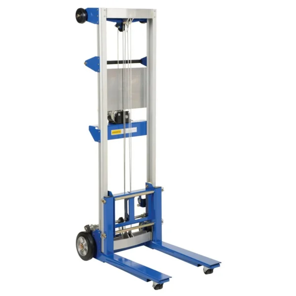 Aluminum/Steel Fixed Straddle Hand Winch Lift Trucks 500 Lb. Capacity Silver