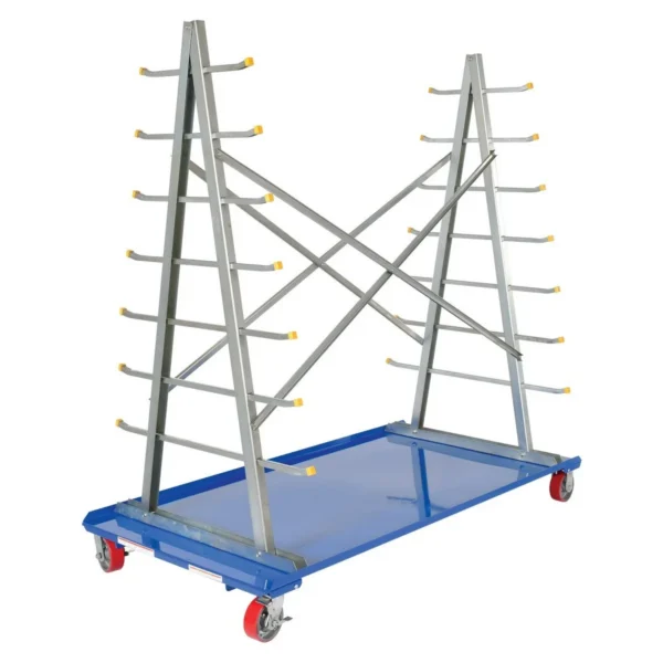 Steel A-Frame Rack Cart 36 In. x 72 In. 2000 Lb. Capacity Blue