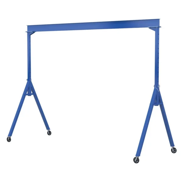 Steel Adjustable Height Gantry Crane with V-Groove Cast Iron Casters 20 Ft. x 16 Ft. 4000 Lb. Capacity Blue