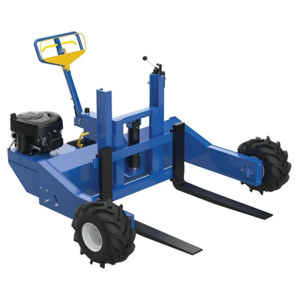 Steel Heavy Duty 344CC Gas Powered All-Terrain Pallet Truck 48 In. Fork Length 2000 Lb. Capacity Blue