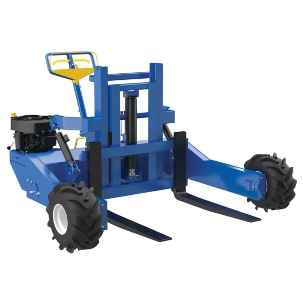 Steel Heavy Duty 344CC Gas Power With Powered Tilt All-Terrain Pallet Truck 48 In. Fork Length 4000 Lb. Capacity Blue