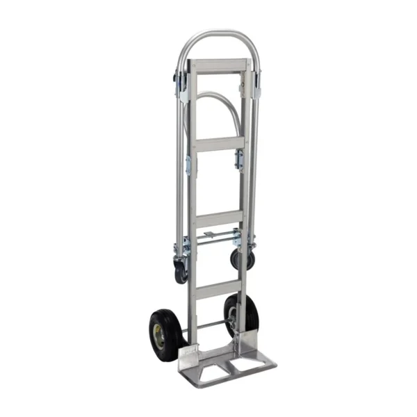 Aluminum 2 in 1 Convertible Hand Truck 18-7/8 In. x 20-1/2 In. x 62-1/4 In. 500 Lb. Capacity Silver