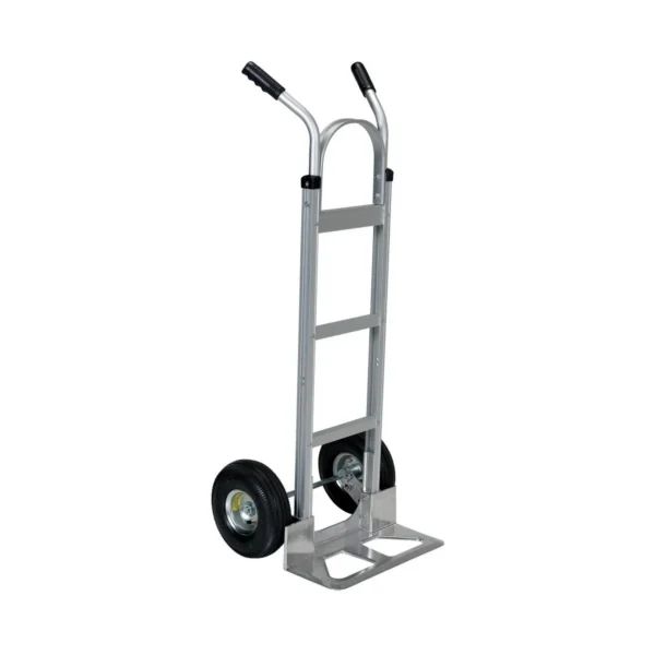 Aluminum Dual Handle Deluxe Hand Truck with Pneumatic Wheels 19 In. x 20-1/4 In. x 51-1/4 In. 500 Lb. Capacity Silver