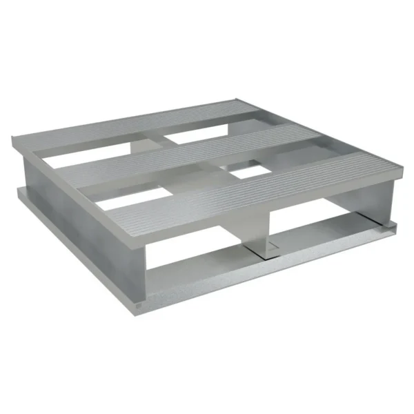 Aluminum Heavy Duty Half Pallet 24 In. x 24 In. x 6 In. 4000 Lb. Capacity Silver