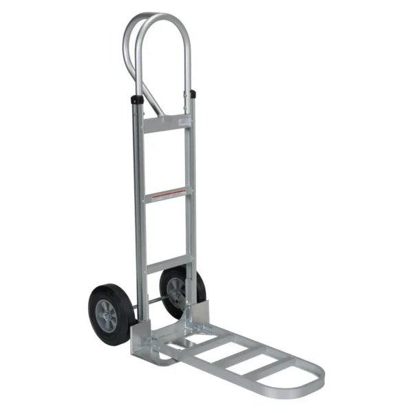 Aluminum P Handle Truck with Hard Rubber Wheels 18-1/2 In. x 18-1/2 In. x 52-1/2 In. 500 Lb. Capacity