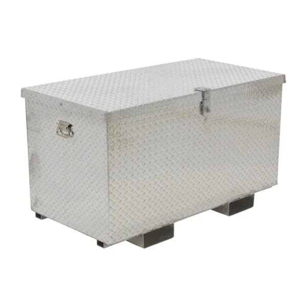Aluminum Portable Tool Box with Fork Pockets 25-7/8 In. x 61-1/4 In. x 28-1/16 In. 2500 Lb. Capacity Silver