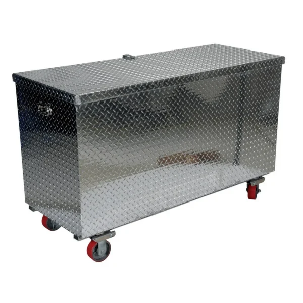 Aluminum Portable Tool Box with Casters 25-7/8 In. x 49-1/4 In. x 44-11/16 In. 2500 Lb. Capacity Silver