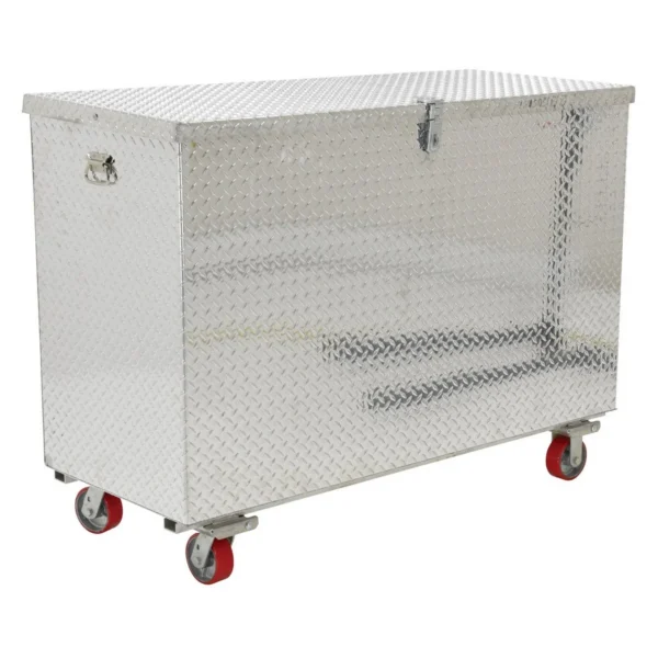 Aluminum Portable Tool Box with Casters 25-7/8 In. x 61-1/4 In. x 44-3/4 In. 2500 Lb. Capacity Silver