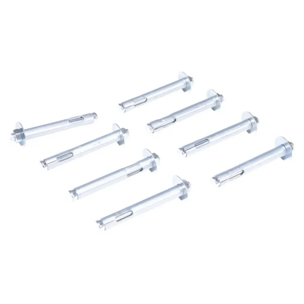 Steel Concrete Sleeve Anchor Bolts 8 Pack 1/2 In. x 4 In. Silver