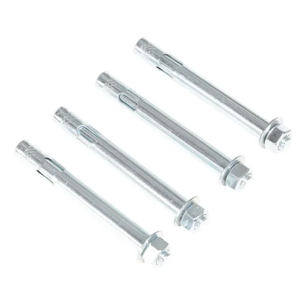 Steel Concrete Sleeve Anchor Bolts 4 Pack 3/4 In. x 6 In. Silver