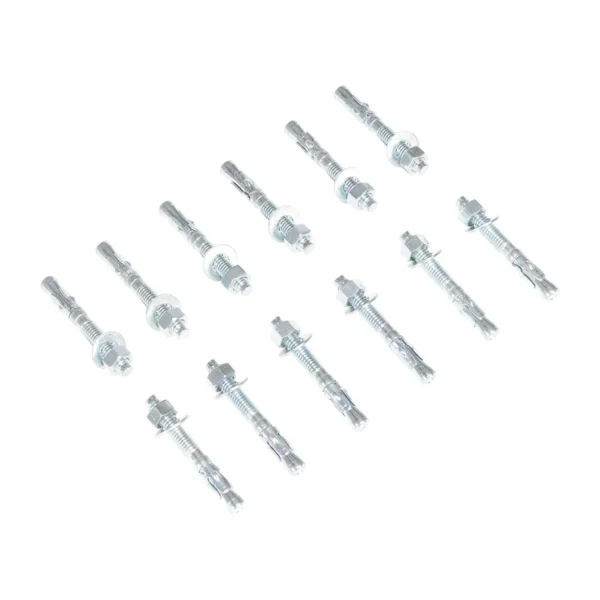 Steel Concrete Sleeve Anchor Bolts 12 Pack 3/8 In. x 3 In. Silver