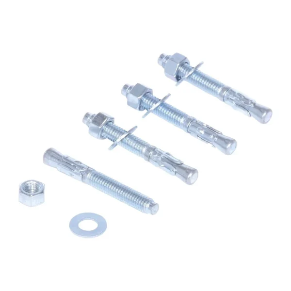 Steel Concrete Sleeve Anchor Bolts 4 Pack 3/8 In. x 3 In. Silver