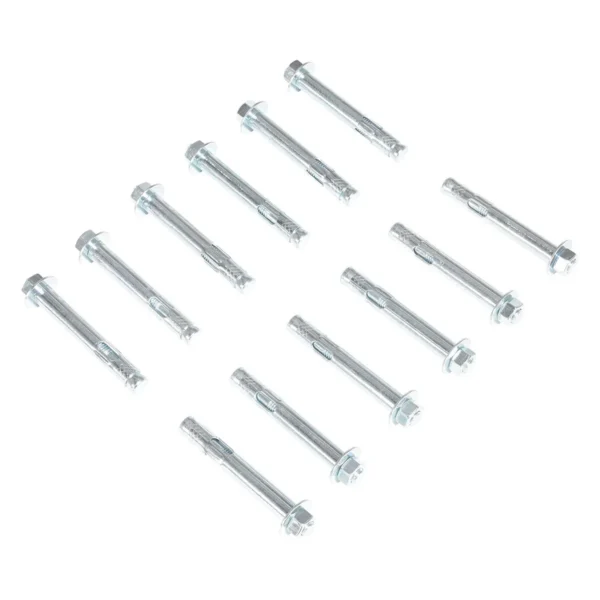 Steel Concrete Sleeve Anchor Bolts 12 Pack 3/8 In. x 4 In. Silver