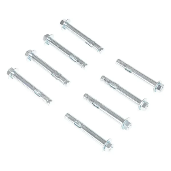 Steel Concrete Sleeve Anchor Bolts 8 Pack 3/8 In. x 4 In. Silver