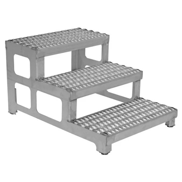 Stainless Steel Adjustable Step Mate Stand 3 Step 33-7/8 In. x 23-3/4 In. x 22-1/4 In. 500 Lb. Capacity Silver