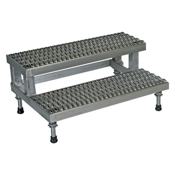 Stainless Steel Adjustable Step Mate Stand 2 Step 22-7/8 In. x 35-3/4 In. x 15-1/4 In. 500 Lb. Capacity Silver