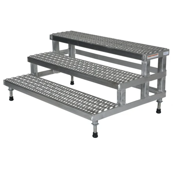 Stainless Steel Adjustable Step Mate Stand 3 Step 33-7/8 In. x 47-3/4 In. x 22-1/4 In. 500 Lb. Capacity Silver