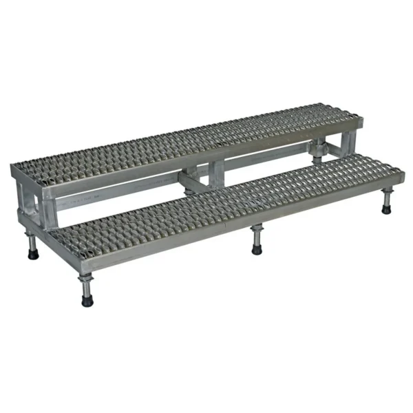 Stainless Steel Adjustable Step Mate Stand 2 Step 22-7/8 In. x 59-3/4 In. x 15-1/4 In. 500 Lb. Capacity Silver