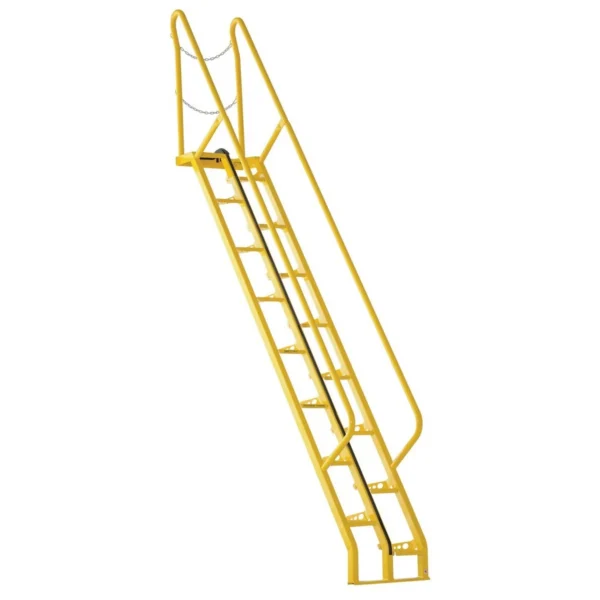 Steel Alternate Tread Stair 68 Degrees 58-7/8 In. x 23-1/2 In. x 161-7/8 In. 350 Lb. Capacity Yellow