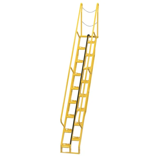 Steel Alternate Tread Stair 56 Degrees 97-1/2 In. x 23-1/2 In. x 174-1/8 In. 350 Lb. Capacity Yellow