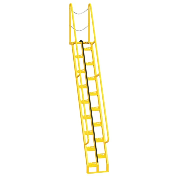 Steel Alternate Tread Stair 68 Degrees 63-1/2 In. x 23-1/2 In. x 173-5/8 In. 350 Lb. Capacity Yellow