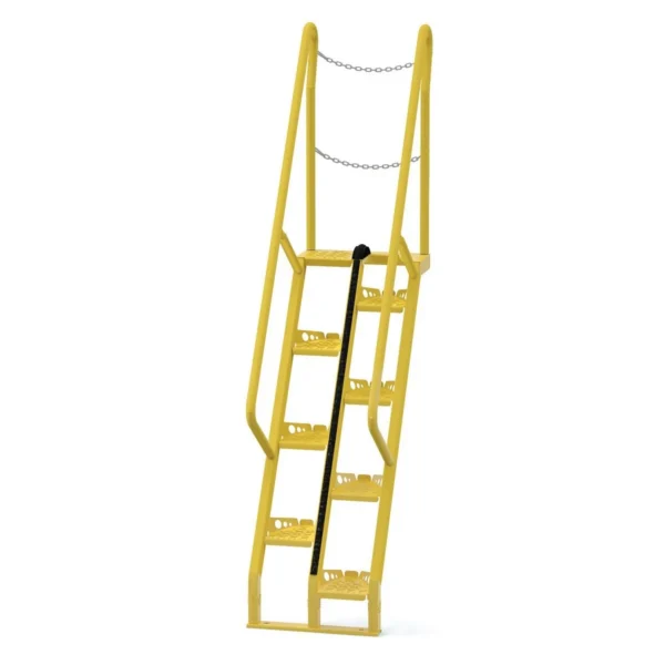Steel Alternate Tread Stair 68 Degrees 34-5/8 In. x 23-1/2 In. x 101-7/8 In. 350 Lb. Capacity Yellow