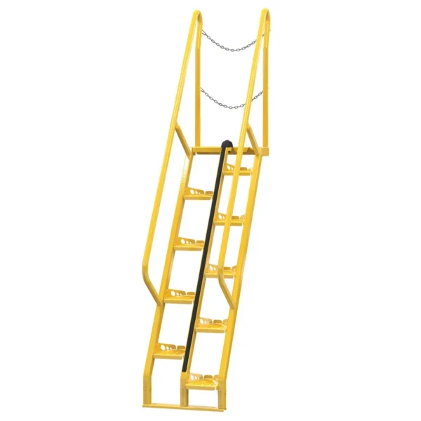 Steel Alternate Tread Stair 56 Degrees 57-1/2 In. x 23-1/2 In. x 114-1/4 In. 350 Lb. Capacity Yellow