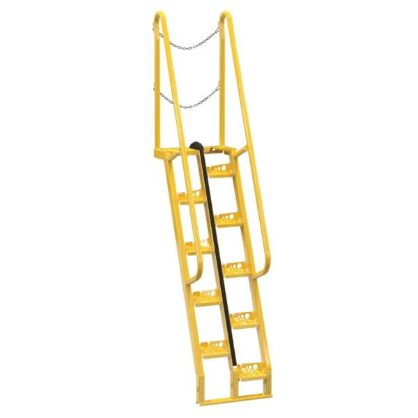 Steel Alternate Tread Stair 68 Degrees 39-1/2 In. x 23-1/2 In. x 113-3/4 In. 350 Lb. Capacity Yellow