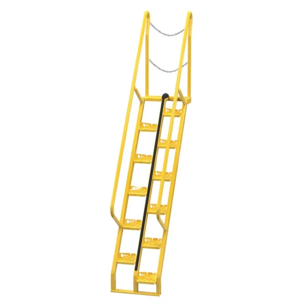 Steel Alternate Tread Stair 56 Degrees 65-3/4 In. x 23-1/2 In. x 126-3/4 In. 350 Lb. Capacity Yellow