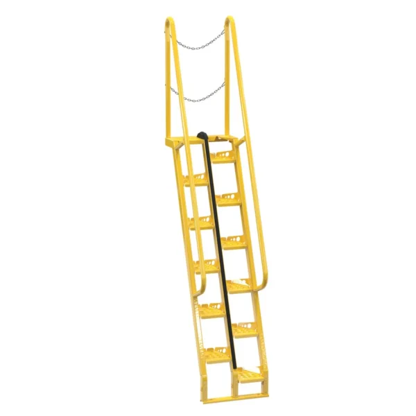 Steel Alternate Tread Stair 68 Degrees 44-1/2 In. x 23-1/2 In. x 125-7/8 In. 350 Lb. Capacity Yellow