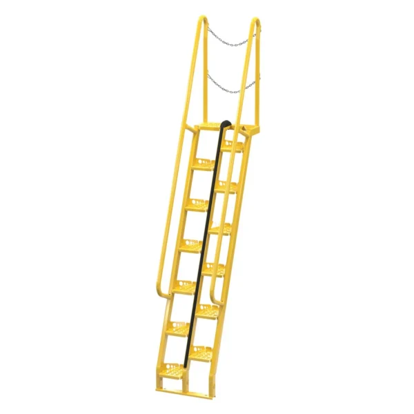 Steel Alternate Tread Stair 68 Degrees 49-3/4 In. x 23-1/2 In. x 137-3/4 In. 350 Lb. Capacity Yellow