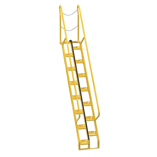 Steel Alternate Tread Stair 56 Degrees 81-5/8 In. x 23-1/2 In. x 150-1/4 In. 350 Lb. Capacity Yellow