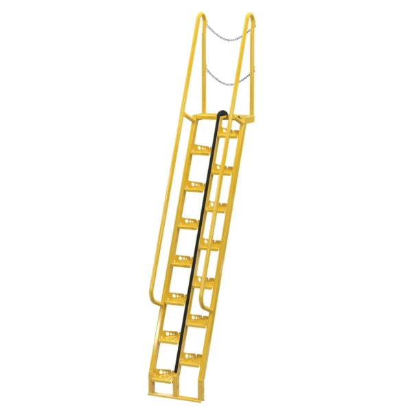 Steel Alternate Tread Stair 68 Degrees 54-1/8 In. x 23-1/2 In. x 149-5/8 In. 350 Lb. Capacity Yellow