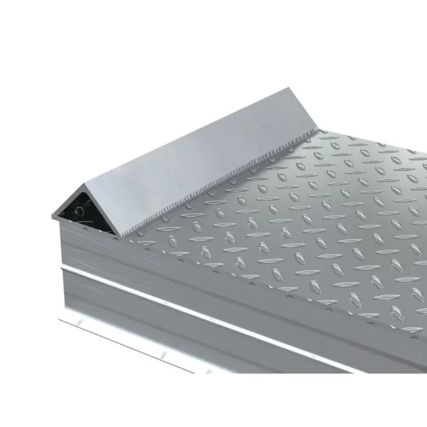 Aluminum Tread Plate Wheel Riser with Roll Off Guard 60 In. x 18 In. x 6 In. 30000 Lb. Capacity Silver