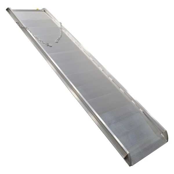 Aluminum Wheel Walk Ramp Steel Hook Style 123-1/16 In. x 28 In. 2200 Lb. Capacity Silver