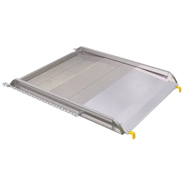 Aluminum Wheel Walk Ramp Steel Hook Style 52 In. x 38 In. 3000 Lb. Capacity Silver