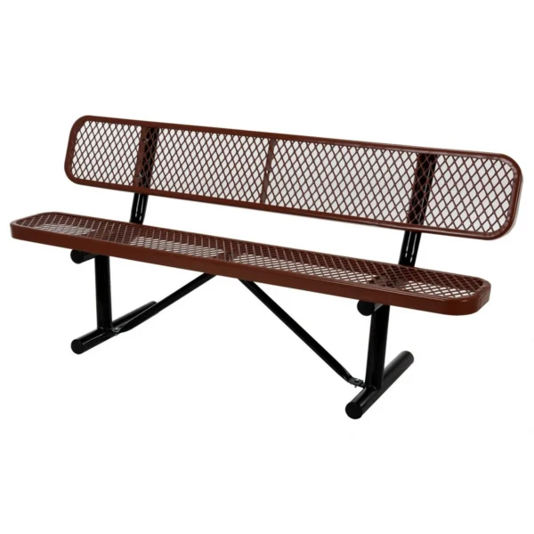 Steel Bench Expanded Metal 72 In. Brown