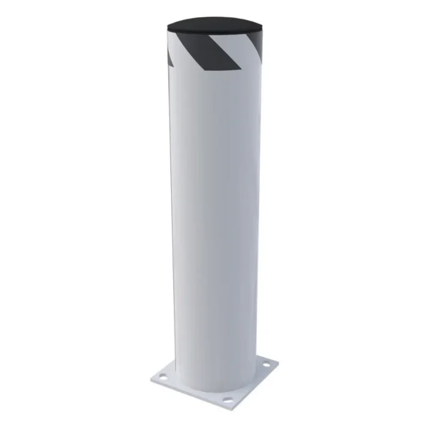 Steel Pipe Safety Bollard 36 In. x 8-1/2 In. White