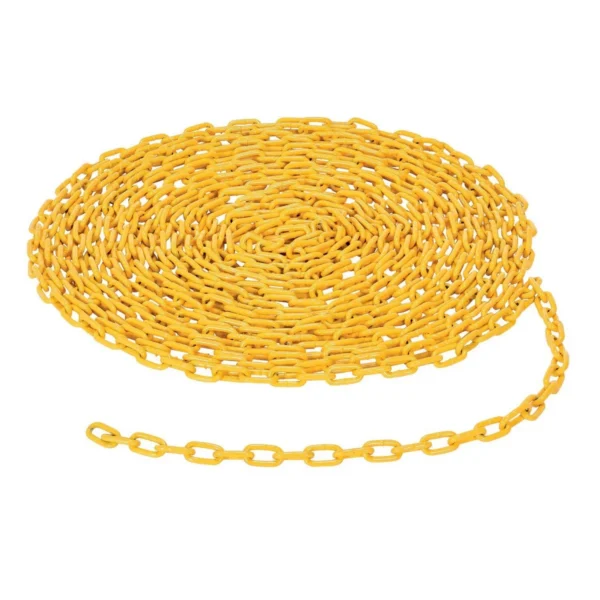 Steel Bollard Chain 20 Ft. Length 3/16 In. Yellow
