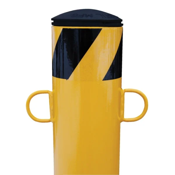 Steel Factory Installed D-Ring For Bollard Chain Barrier Attachment Yellow