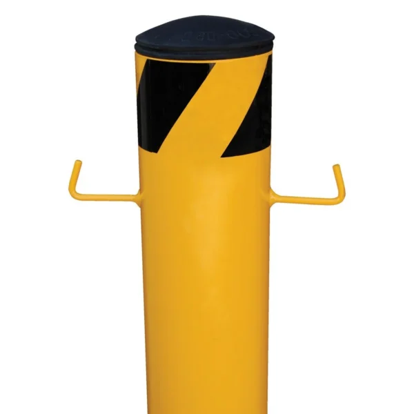 Steel Factory Installed Bollard J-Hook Chain Attachment Yellow