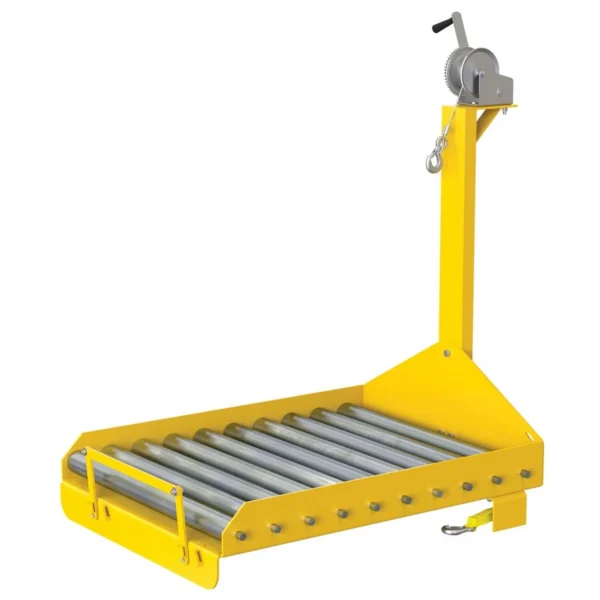 Fork Truck Batter Transfer Platform with Winch 4000 Lb. Capacity Yellow