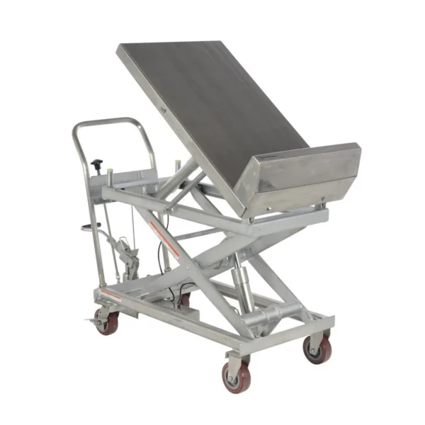 Partially Stainless Steel Lift and Tilt Carts with Sequence Select 22 In. x 33-1/2 In. 1000 Lb. Capacity Blue