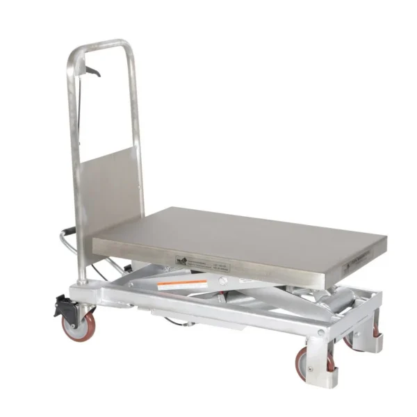 Partially Stainless Steel Scissor Cart 32-1/2 In. x 19-3/4 In. 1000 Lb. Capacity Silver