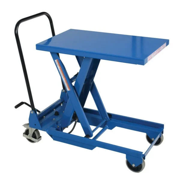 Steel Premium Double Scissor Cart with Foot Release 18 In. x 30 In. 300 Lb. Capacity Blue