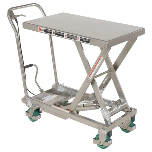 Stainless Steel Scissor Cart 32-1/2 In. x 19-3/8 500 Lb. Capacity Silver