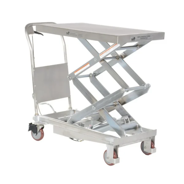 Partially Stainless Steel Hydraulic Elevating Cart 32-1/2 In. x 20 In. 800 Lb. Capacity Silver