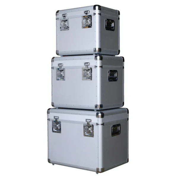 Aluminum Storage Cases Set of 3 Silver